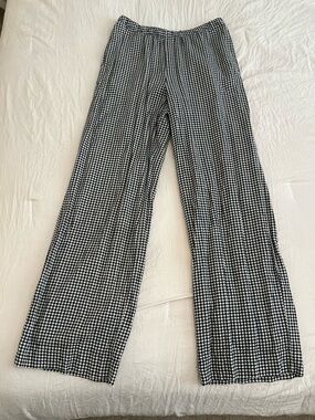a new day Black and White Gingham Wide Leg Pants